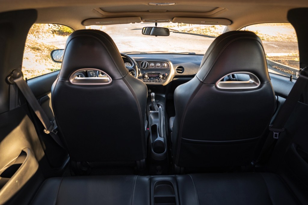 The leather-upholstered interior of a 2006 Acura RSX Type S