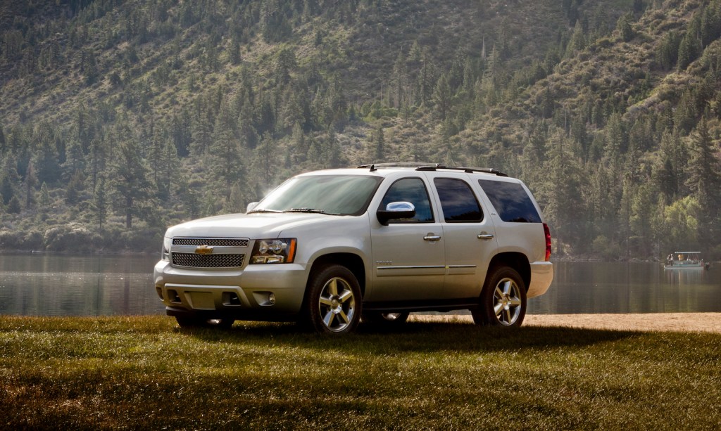 The 2014 Chevrolet Tahoe LTZ parked in the woods
