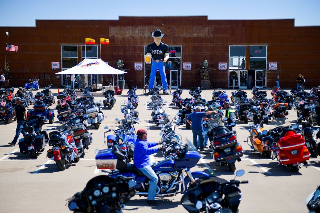2020 Sturgis Motorcycle Rally attendees at the Full Throttle Saloon