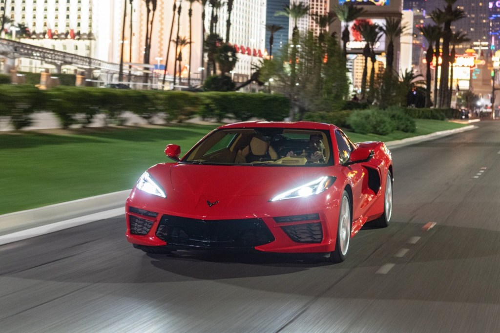 2021 C8 Corvette on the street