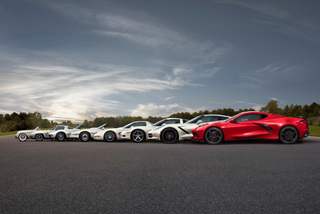 8 generations of the Corvette