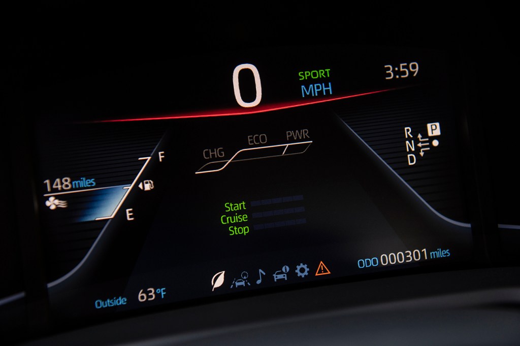 Toyota Mirai digital dashboard screen