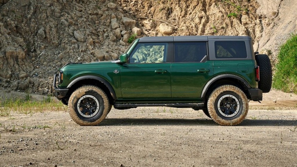 Ford added new colors to the 2022 Ford Bronco. The color shown here is called Eruption Green Metallic