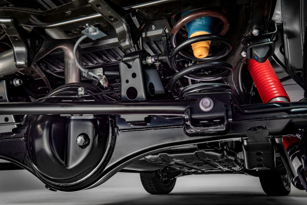 a veiw of the 2022 Toyota Tundra's suspension