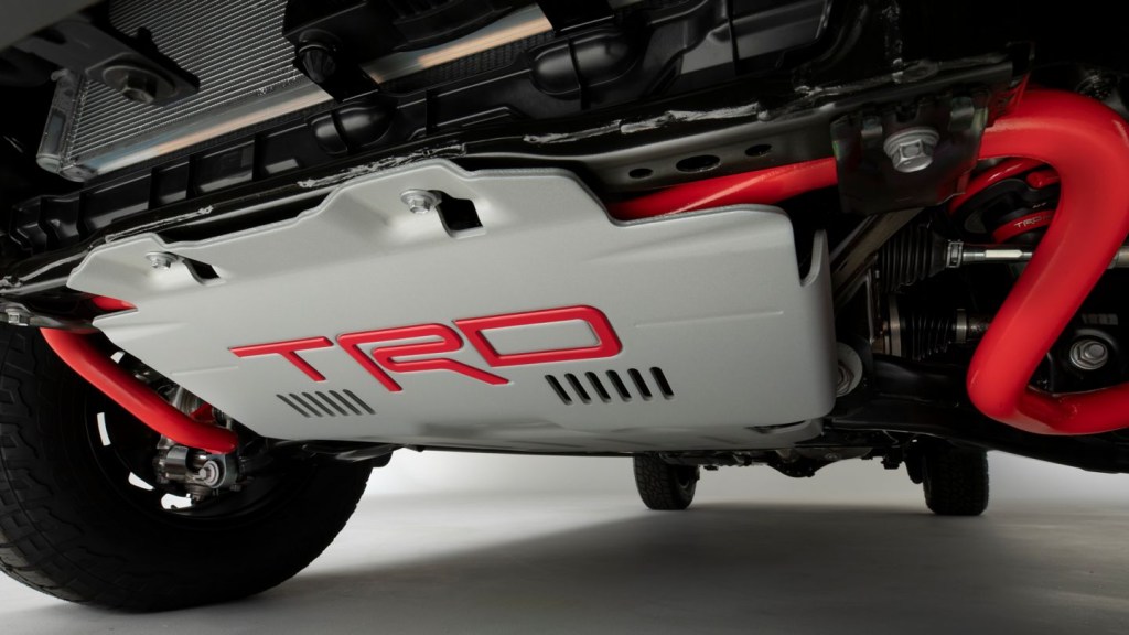 A promo picture of the 2022 Toyota Tundra TRD Pro Skidplates | Will this Toyota be a cost-effective Raptor?