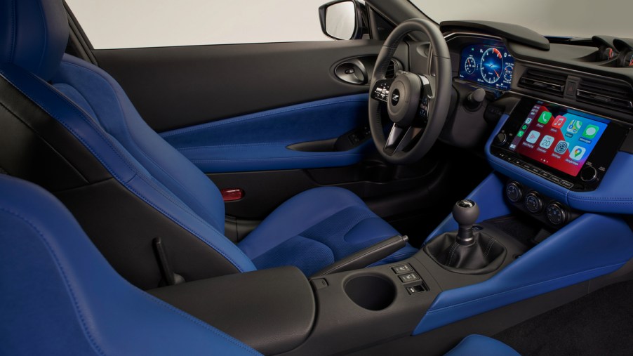 2023 Nissan Z blue interior with manual transmission