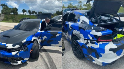 Florida Man in Camo Dodge Charger Plays Bumper Cars With Deputies