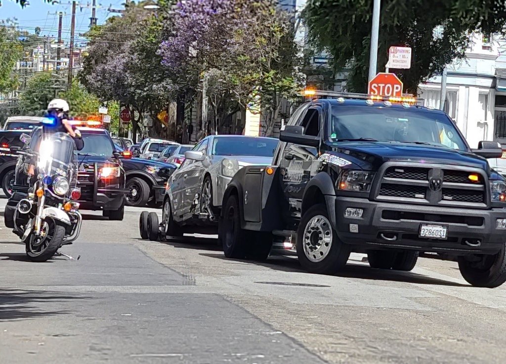 Confiscated CTS-V by SFPD on tow back 