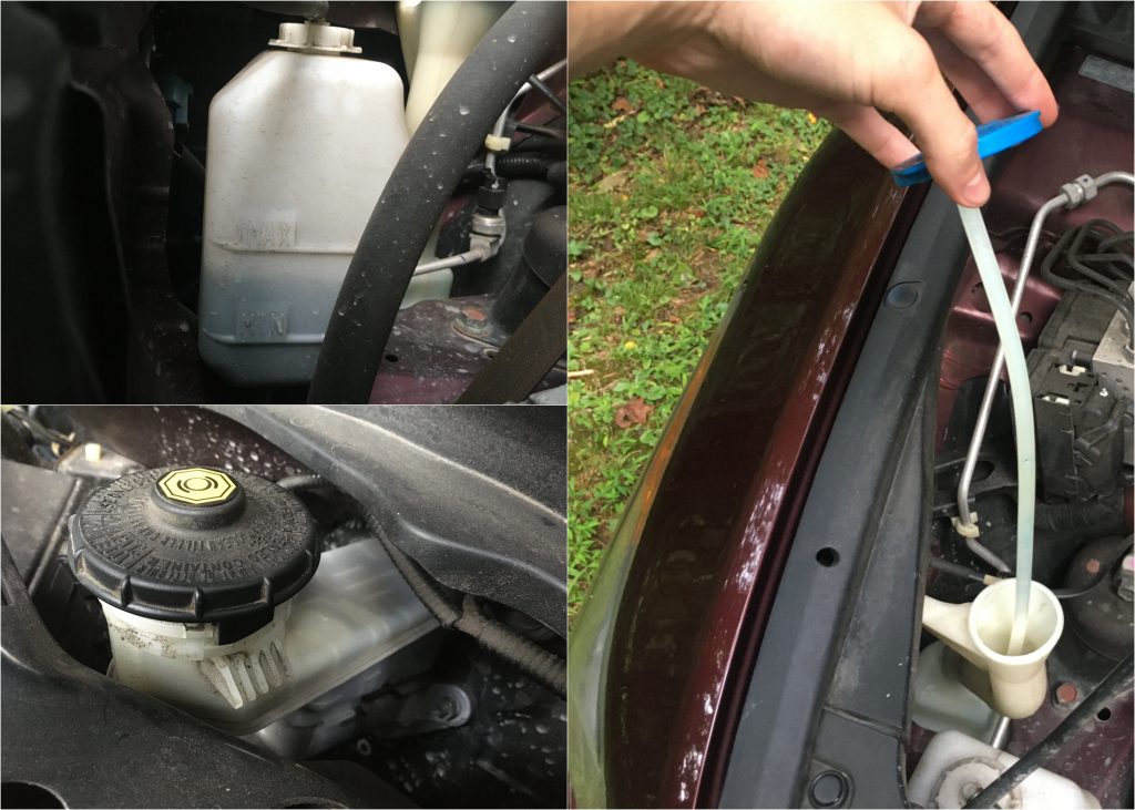 Coolant Reservoir, Brake Fluid Reservoir, and Wiper Fluid Dipstick