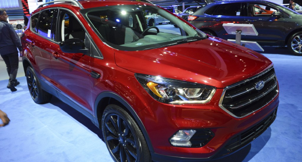 A red Ford Escape Plug-in Hybrid. 