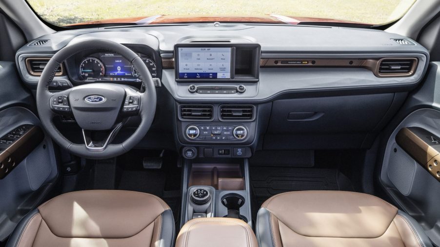 The interior of the new 2022 Ford Maverick pickup