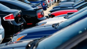 Ford cars are seen on the sales lot at the Metro Ford dealership in December 2008 in Miami, Florida
