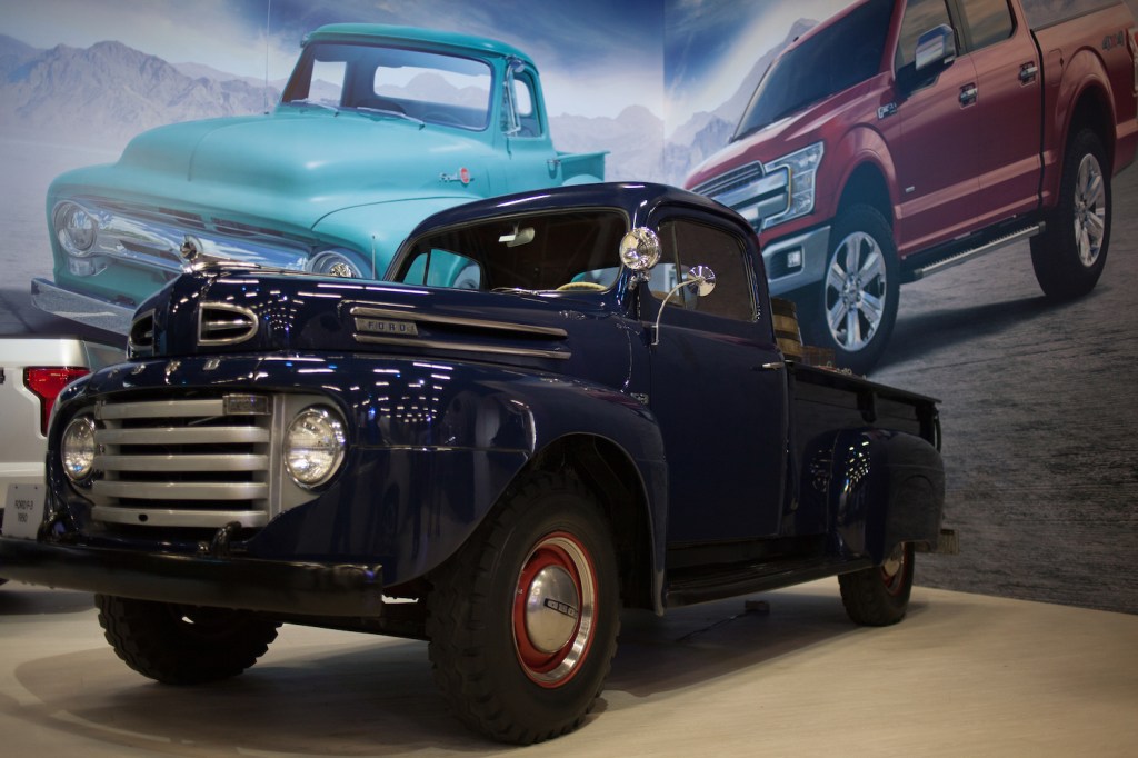BOGOTA, COLOMBIA - NOVEMBER 11: The Classic Ford F3 Flathead Pickup Truck is displaying during the International Motor Show Bogota 2018 at Corferias Convention Center on November 11, 2018 in Bogota, Colombia.  (Photo by Juancho Torres/Getty Images)| Ford F-150 VS Toyota Land Cruiser: Which Is More Iconic?