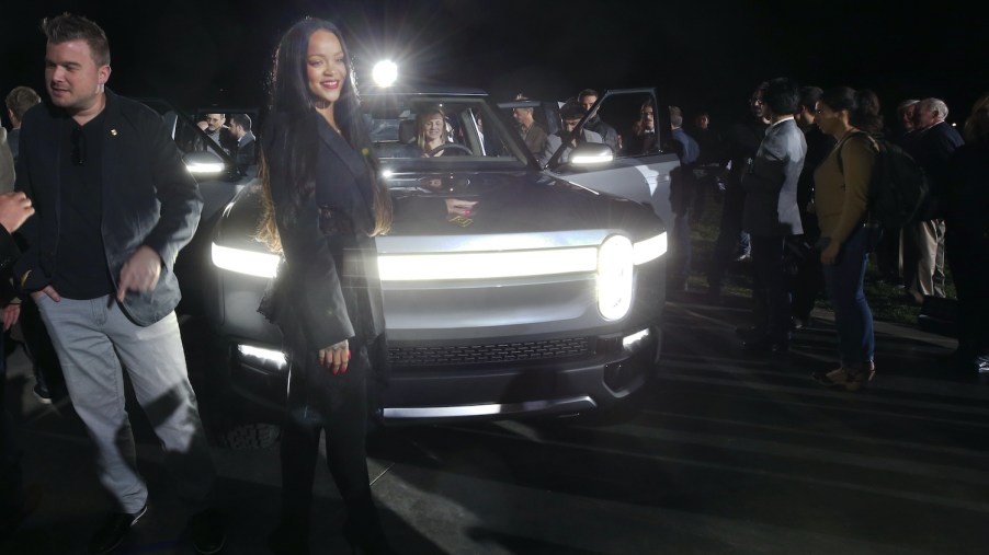 Rihanna at a Rivian R1T event. Rivian IPO: Backed By Amazon And Ford, Startup Files For $80 Billion