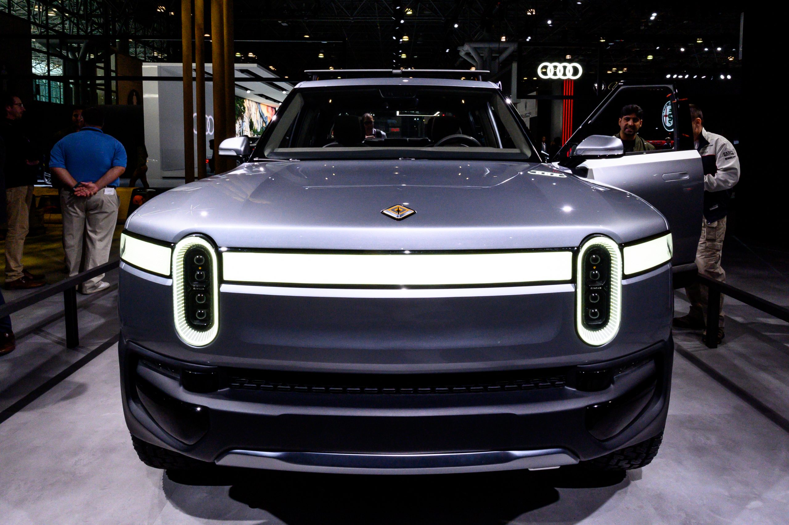 Rivian R1T seen at the New York International Auto Show at the Jacob K. Javits Convention Center in New York.