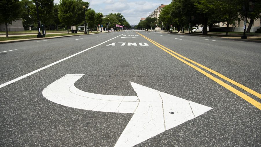 An empty street in Washington DC