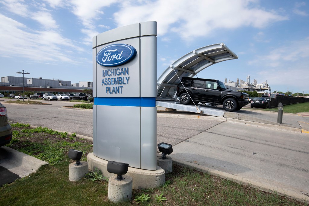 A Ford Bronco assembly plant in Michigan USA
