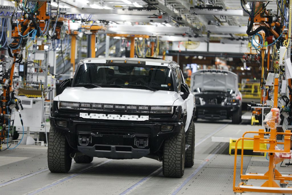 2022 GMC Hummer EV truck in production 