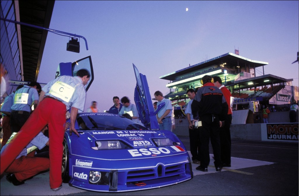 FRANCE - JUNE 19:  Car-racing: the "24 Heures du Mans" In Le Mans, France On June 19, 1994 - Bugatti stable.  (Photo by Jean-Michel TURPIN/Gamma-Rapho via Getty Images) Will we see a return to the 24-hour race when the Bugatti Bolide races at Le Mans?