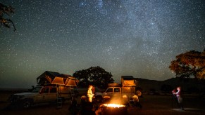Overland camping shelter options: rooftop tents under the stars