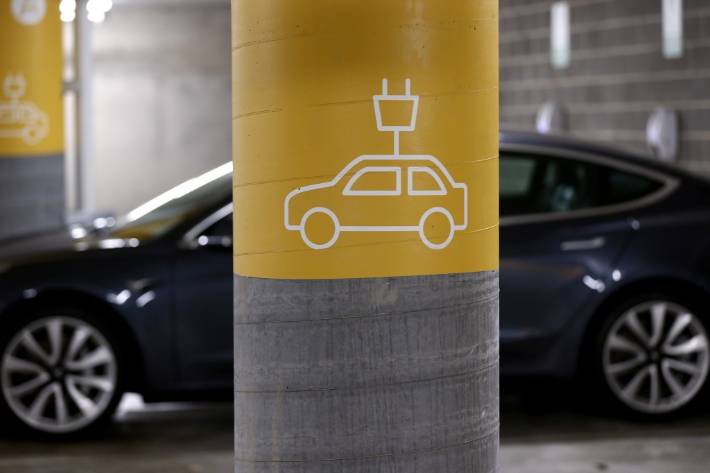 A Tesla Model Y charges in Austrailia
