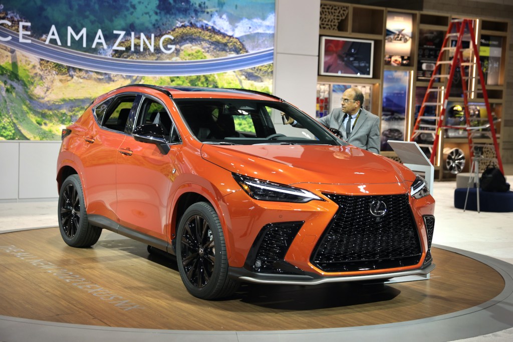 CHICAGO, ILLINOIS - JULY 14: A 2022 Lexus NX is introduced to the media at the Chicago Auto Show on July 14, 2021 in Chicago, Illinois. The show, which opens to the public tomorrow, is the first major auto show to be held in the United States since the start of the pandemic. (Photo by Scott Olson/Getty Images) We will have to wait to see if any of these new design cues are shared across the 2022 Lexus LX.