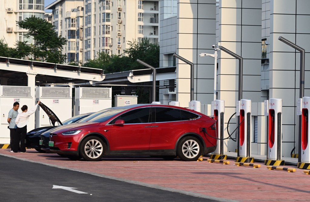 Tesla models charging in China