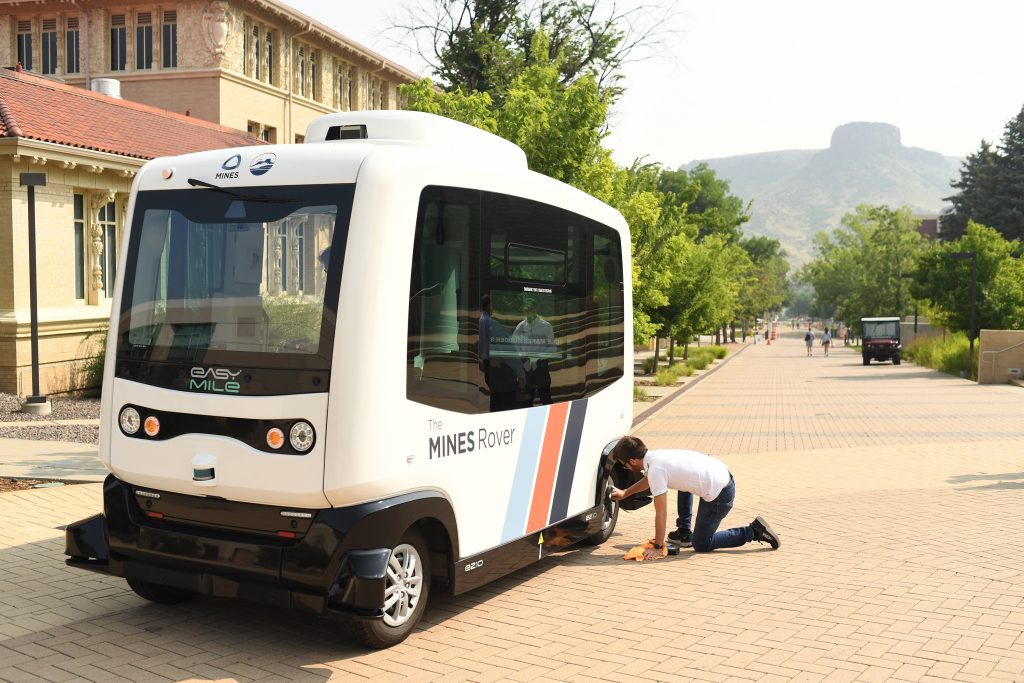 A Mines rover is maintained by a trained student at the School of Mines in Colorado