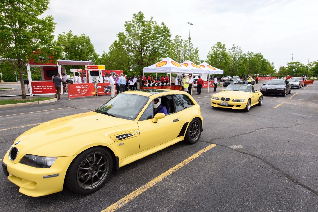 BMW cars line up before an event