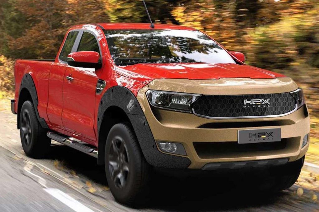 red and gold H2X Global hydrogen-powered Warrego 