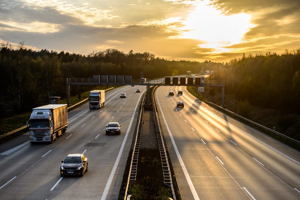 Motorists Driving In Highway Traffic