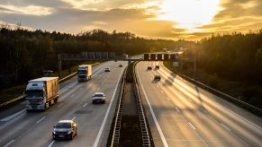 Motorists Driving In Highway Traffic