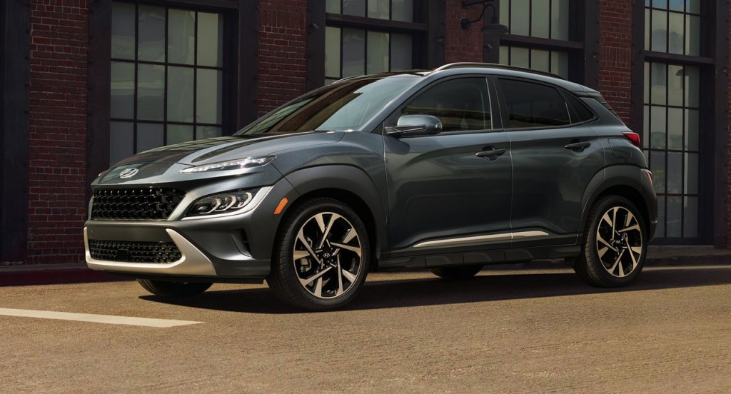 A black Hyundai Kona.