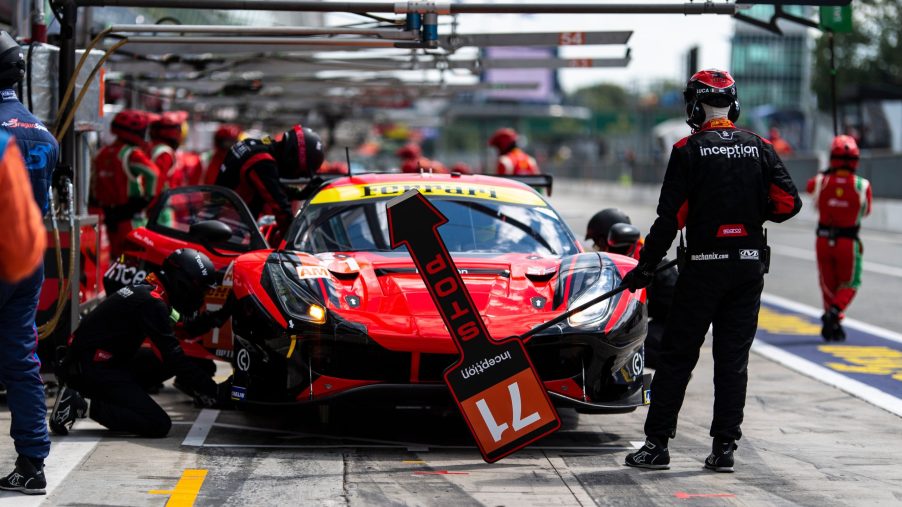 This is the inception racing #71 Ferrari lost a wheel during Le Mans