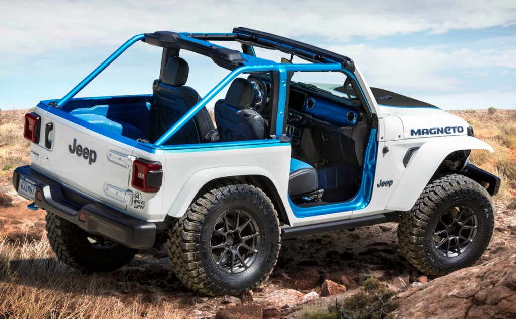 Jeep Wrangler Magneto EV concept rear 3/4 view
