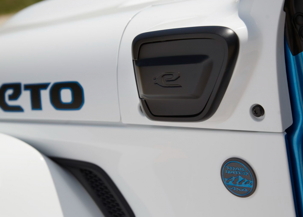 Charging port of Jeep Wrangler Magneto EV concept 