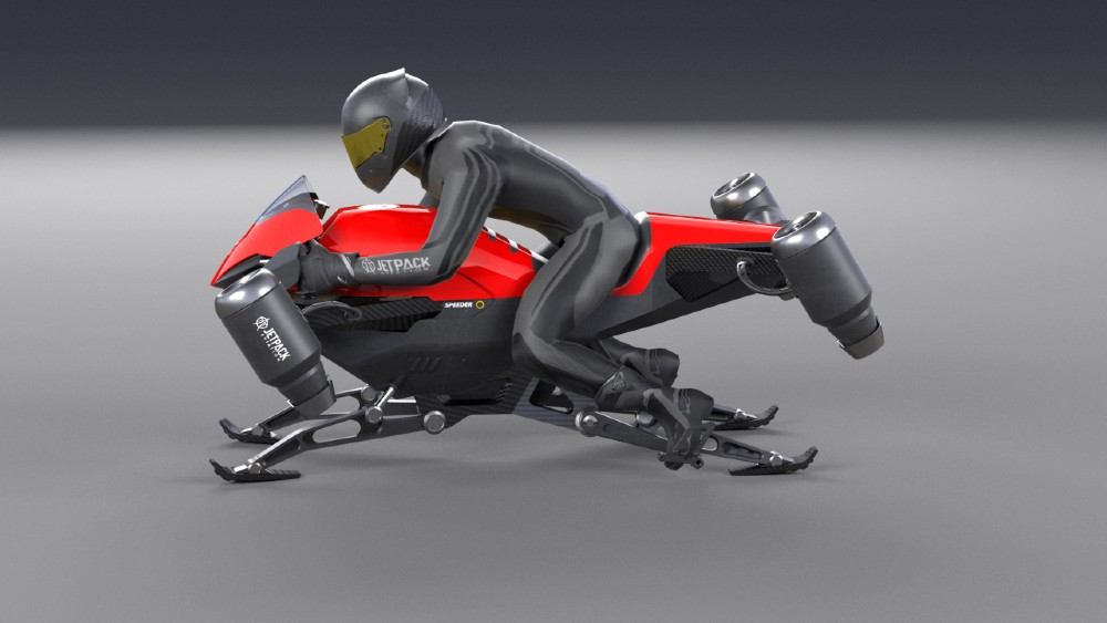 Jetpack Aviation flying motorcycle concept 
