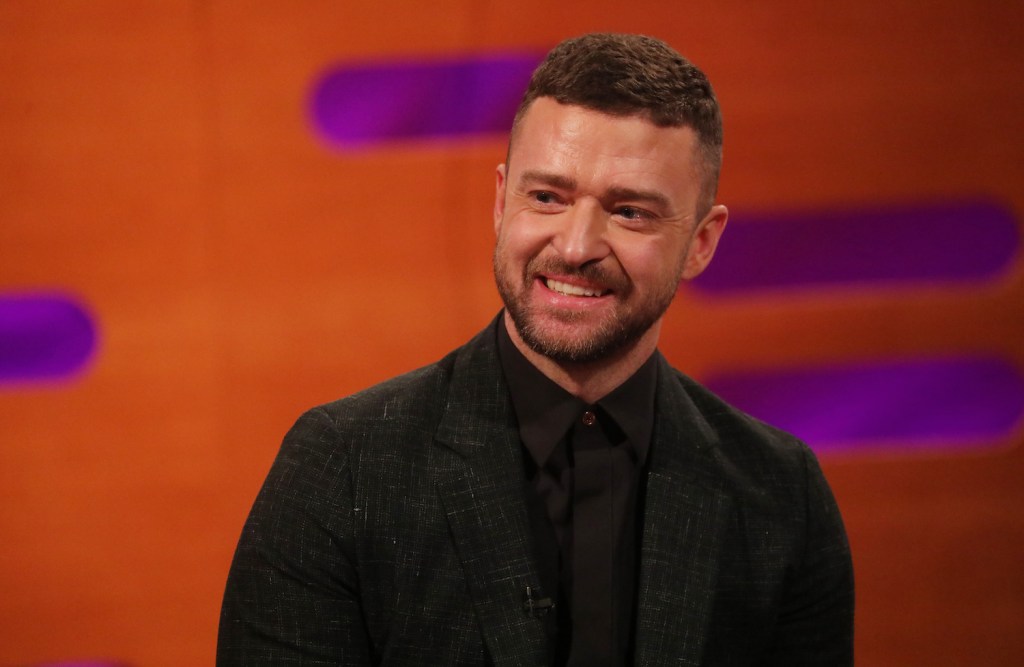 Justin Timberlake during the filming for the Graham Norton Show at BBC Studioworks 6 Television Centre, Wood Lane, London