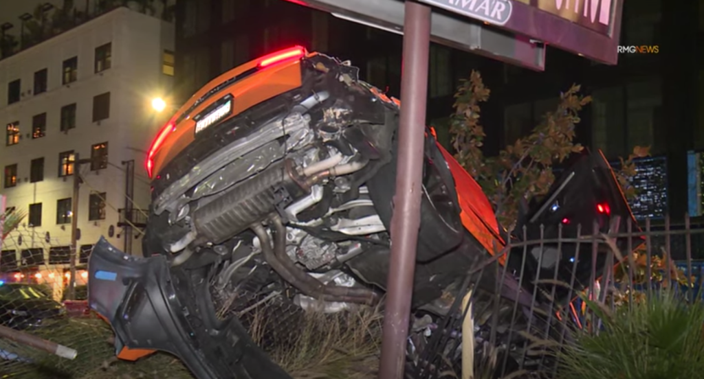Lamborghini Urus crashes into tree in Hollywood