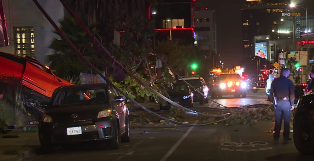 Lamborghini Urus crashes into tree in Hollywood
