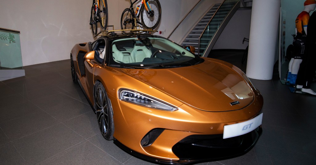 A yellow 2020 McLaren GT.
