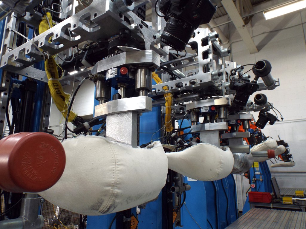 Robotic butts for testing the seating fabrics on the Mach E