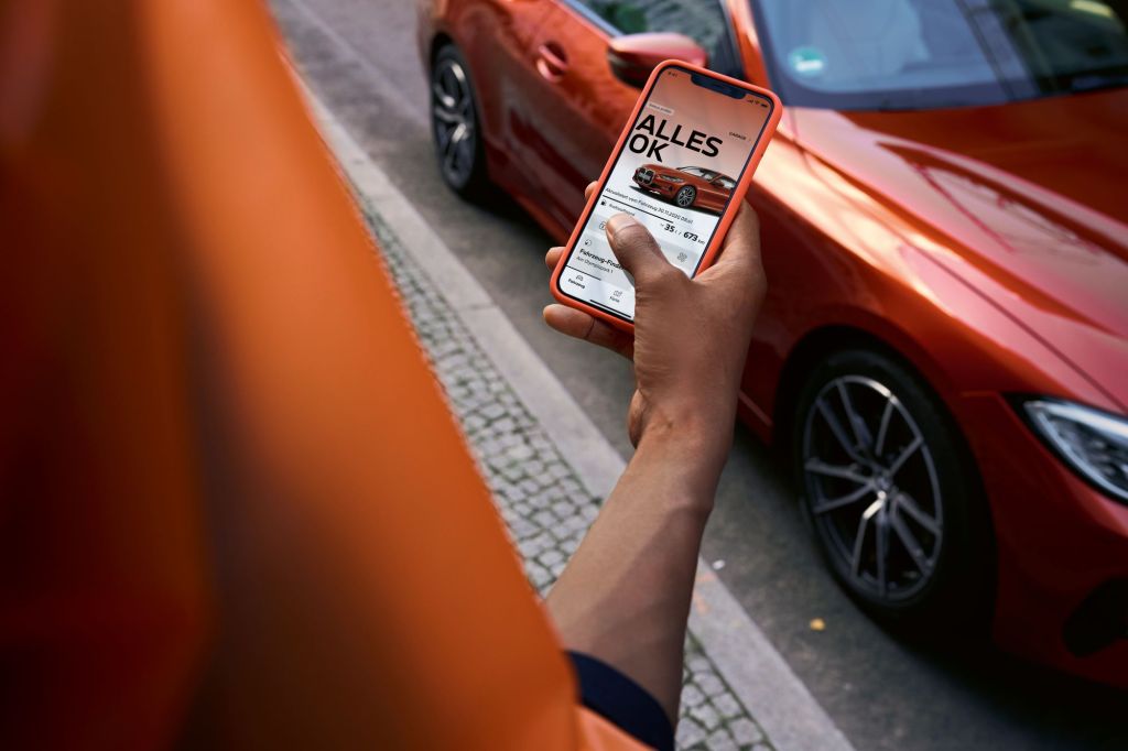The My BMW App in use on a smartphone