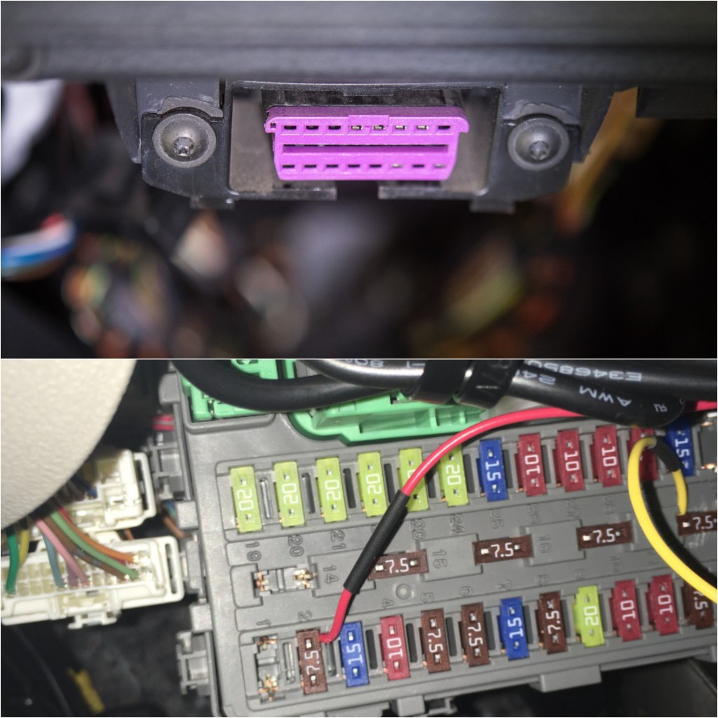 OBD2 Outlet and Fuse Box