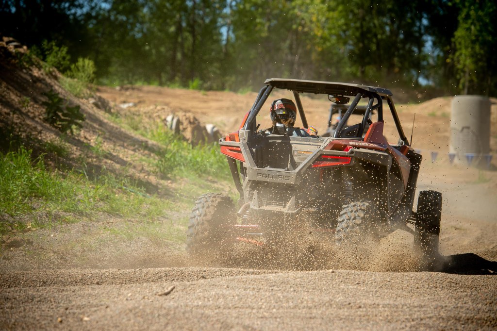 Polaris RZR Pro XP taking off from behind