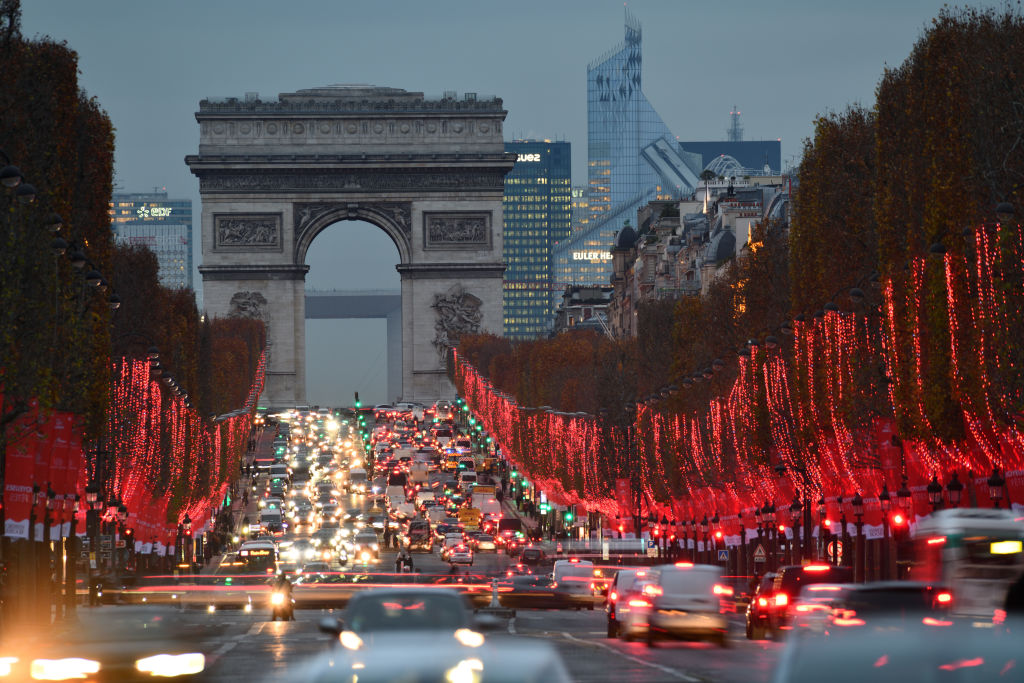 Paris traffic on Champs Elysses