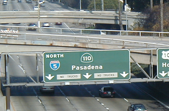 Fake LA freeway sign close up