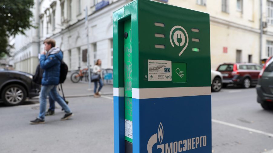 Charging points for electric vehicles in Moscow, Russia