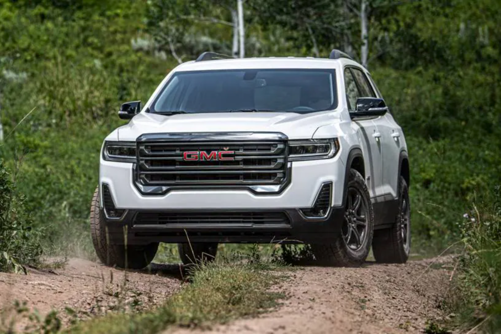 A 2020 GMC Acadia off-roading