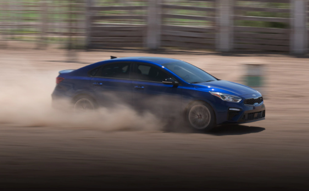 2021 Kia Forte kicking up dirt
